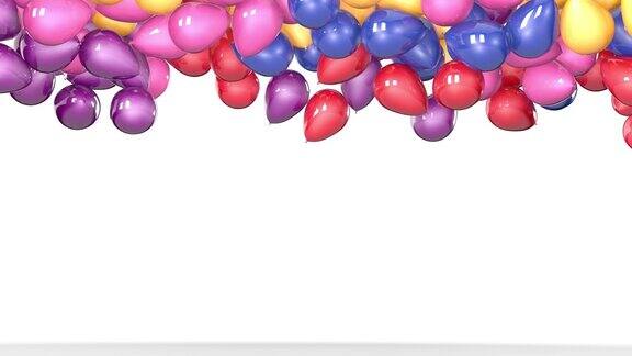 彩色气球漂浮在背景上五彩缤纷的气球飞行氦气球在空中升起