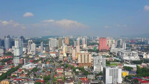 晴朗的一天吉隆坡城市中心生活街区空中全景4k马来西亚