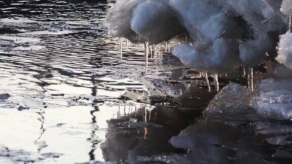 浮冰漂浮在水中4k