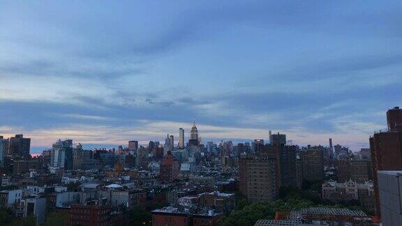 纽约城市傍晚的景色