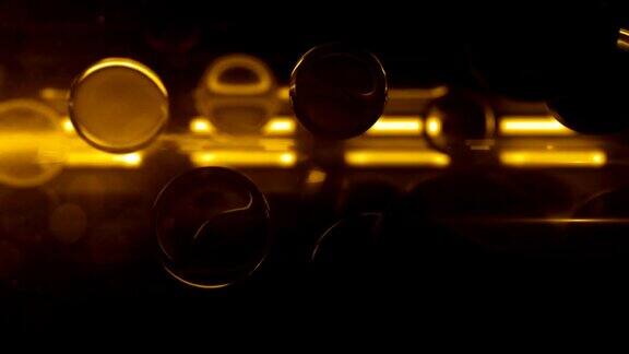玻璃球萤光反射背景环-金色辉光