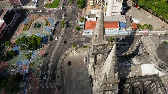 巴西塞阿拉福塔莱萨大教堂的空中城市景观