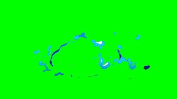 动画水卡通绿盒覆盖阿尔法通道-无限循环