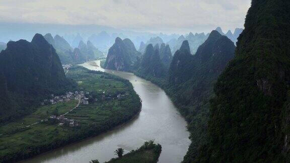 美丽的中国传统自然景观靠近阳朔和桂林中国
