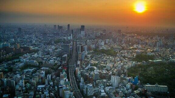 东京的观点日落