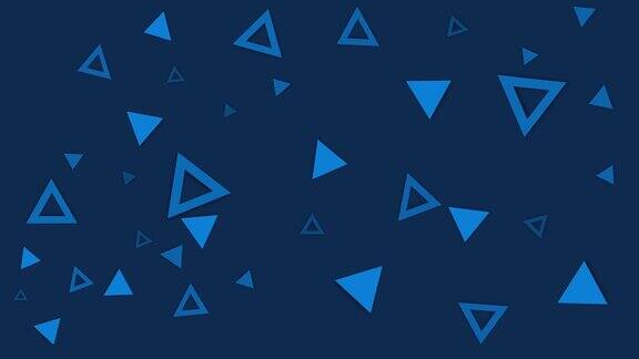 蓝色三角形图案图标标志时髦抽象图案抽象三维几何形状循环动画现代背景无缝运动设计屏幕保护程序背景4k动画海报横幅孟菲斯极简旋转物体