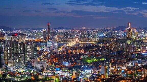 韩国首尔城市的时间流逝