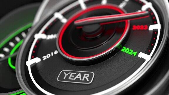 在4K分辨率的现代汽车速度计倒计时概念2024年