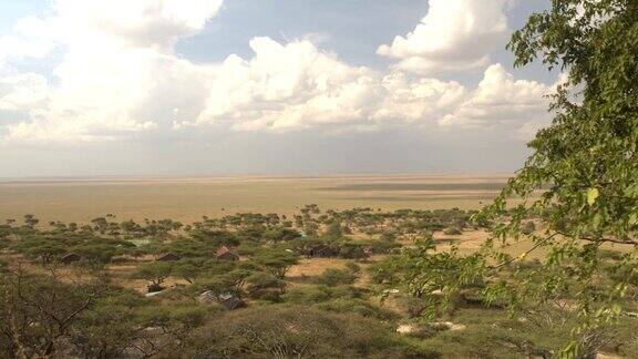 天线:非洲大草原草原林地平原上的一个旅游小镇