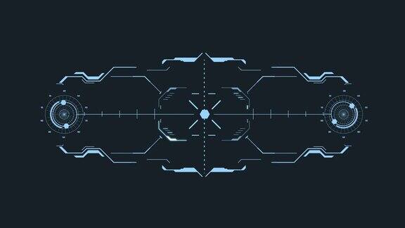 HUDGUIFUI现代瞄准系统与设备倾斜水平未来主义抬头显示器设计飞船无人机头盔十字准星瞄准
