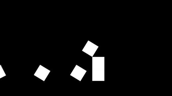 有趣的立方体数字从0到102d真实的物理盒子在黑色背景(4k循环)
