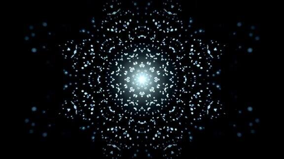 动画曼荼罗星粒子蓝黑循环可以三维渲染