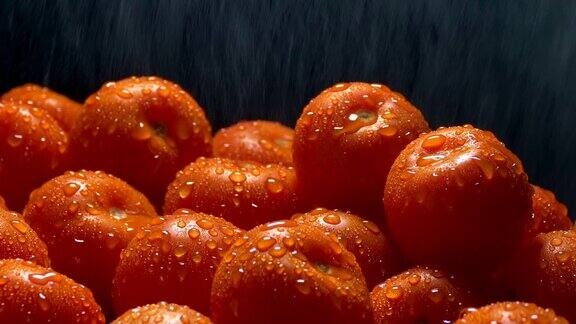 用喷雾清洗西红柿