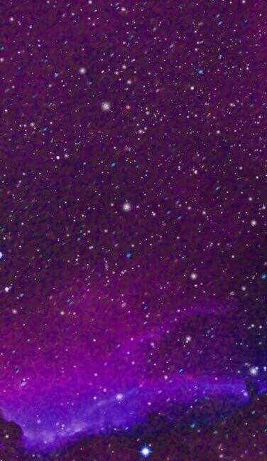 垂直抽象星云星系空间动画背景股票紫色视频