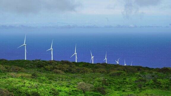 风力涡轮机产生清洁的可再生能源气候变化的生态解决方案