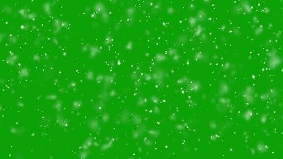 高细节和孤立的雪开始在绿色屏幕圣诞短片效果雪花电影产业动画雪花雪花自然灾害