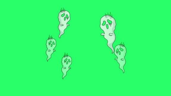 动画幽灵在绿色背景