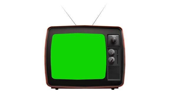 老式绿屏电视你可以用你想要的素材或图片代替绿色屏幕