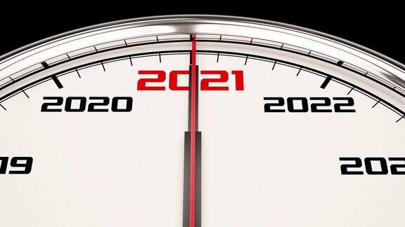 2021年新年时钟全高清1080p视频Alpha通道