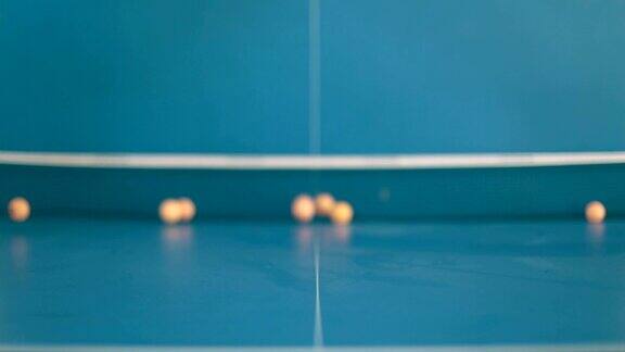 乒乓球落在球桌上