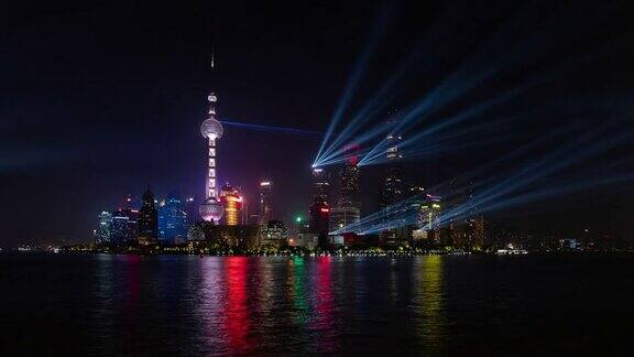 4k时光流逝:国庆灯光秀庆祝中华人民共和国成立70周年上海