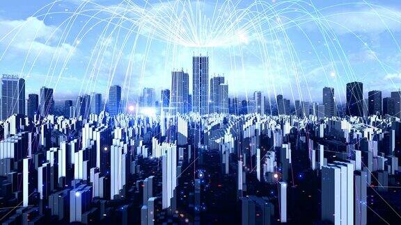 高速无线网络连接的智能3D城市