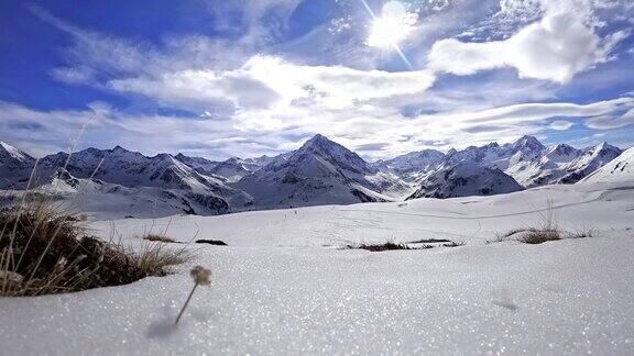 时间推移:奥地利的阿尔卑斯山在Kuehtai滑雪胜地