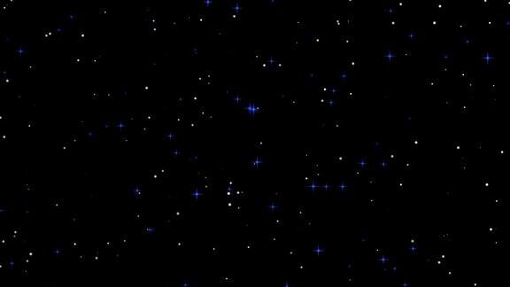可循环闪烁的蓝色恒星粒子背景4k