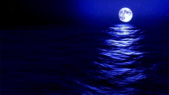 满月海浪浪漫月光邮轮冒险背景