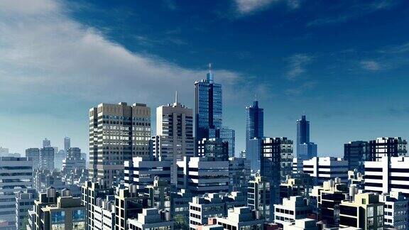 大型现代化城市的市中心高楼林立