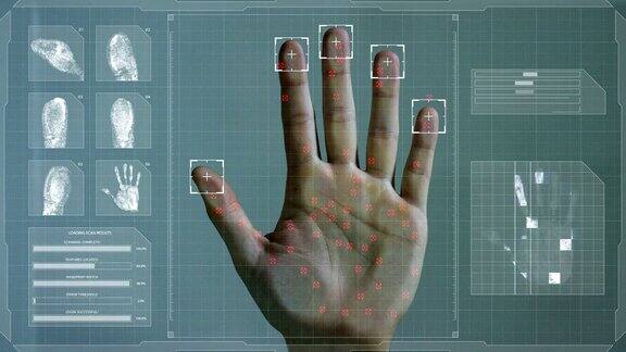 未来数字处理的生物指纹扫描仪
