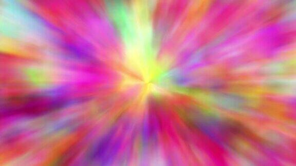 抽象发光彩虹颜色隧道迷幻、催眠的动画背景4k分辨率