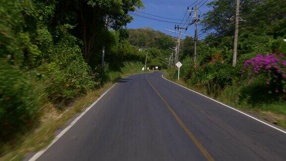 泰国普吉岛夏日摩托车公路旅行全景4k