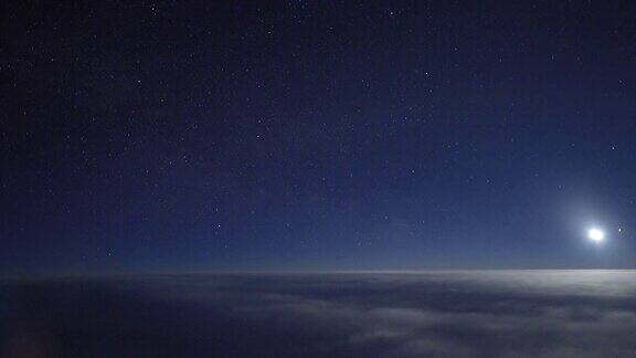 时间流逝的夜晚和月光