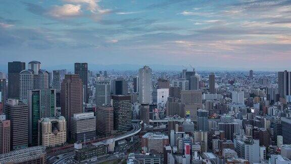 日以继夜的时间流逝大阪的日本