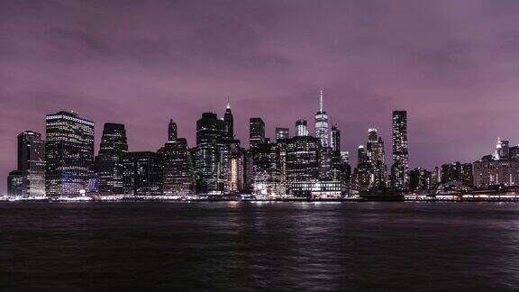 美国曼哈顿纽约夜景