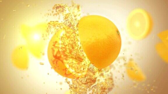 鲜橙(慢镜头)