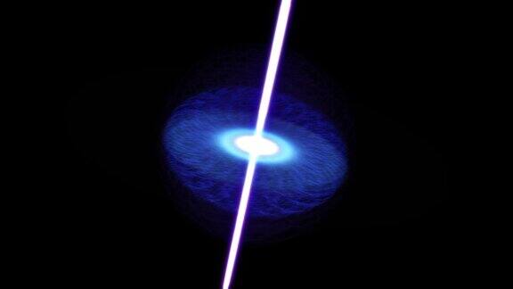 快速旋转的黑洞享受着它周围的热吸积盘同时射出强大的辐射喷流