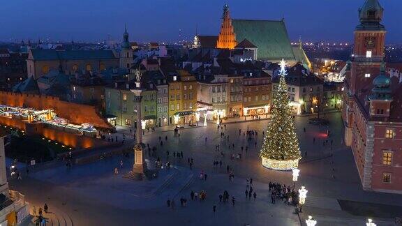 华沙老城的圣诞节缩小