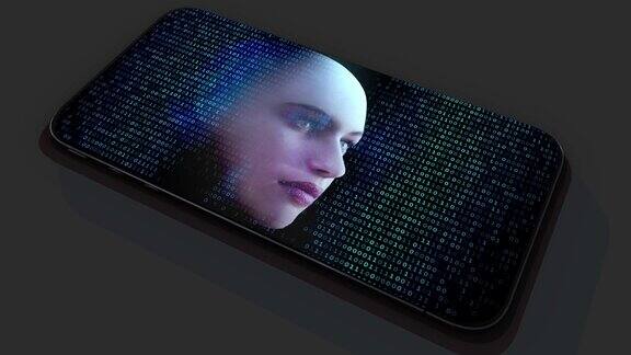 手机屏幕上的人工智能美人脸
