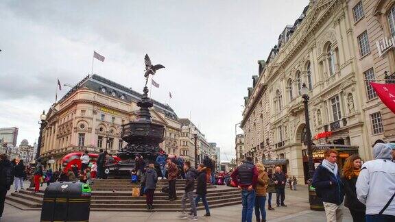 牛津皮卡迪利广场和摄政街伦敦英国延时平移和缩放
