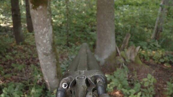 一把猎枪进入爱沙尼亚的森林
