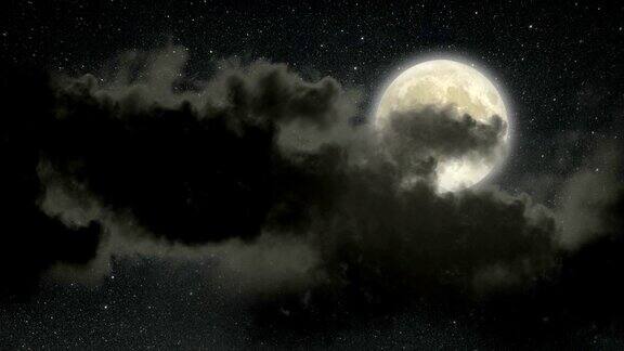 满月与云