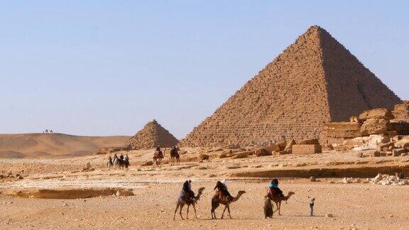 埃及开罗吉萨墓地的哈夫拉和门卡雷金字塔