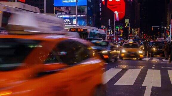 曼哈顿时代广场的延时视频