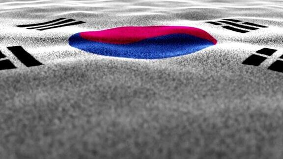 韩国纺织旗帜动画渲染背景