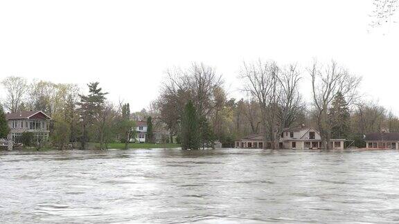 房屋被洪水包围的超高清4K视频