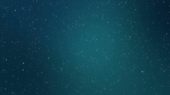 蓝绿色的夜空背景与动画星星