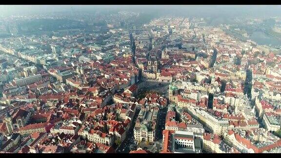 布拉格城堡全景布拉格老城的空中俯瞰