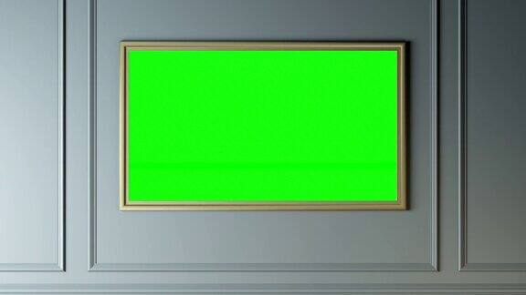 墙上有一台电视的图片绿屏阿尔法